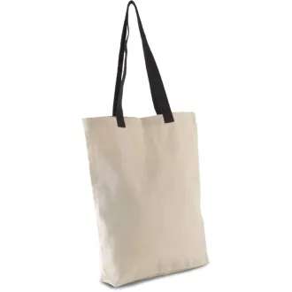   KI0277 pamut bevásárlótáska eltérő színű hosszú fülekkel Kimood, Natural/Black-U