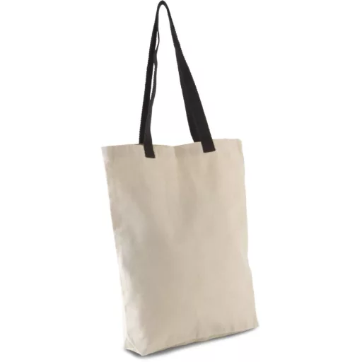 KI0277 pamut bevásárlótáska eltérő színű hosszú fülekkel Kimood, Natural/Black-U