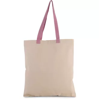   KI0277 pamut bevásárlótáska eltérő színű hosszú fülekkel Kimood, Natural/Dark Pink-U
