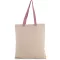 KI0277 pamut bevásárlótáska eltérő színű hosszú fülekkel Kimood, Natural/Dark Pink-U