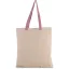 KI0277 pamut bevásárlótáska eltérő színű hosszú fülekkel Kimood, Natural/Dark Pink-U
