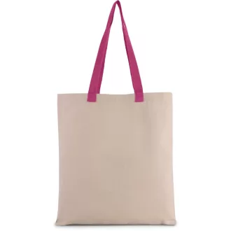   KI0277 pamut bevásárlótáska eltérő színű hosszú fülekkel Kimood, Natural/Magenta-U