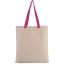 KI0277 pamut bevásárlótáska eltérő színű hosszú fülekkel Kimood, Natural/Magenta-U