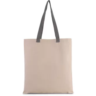   KI0277 pamut bevásárlótáska eltérő színű hosszú fülekkel Kimood, Natural/Steel Grey-U