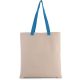 KI0277 pamut bevásárlótáska eltérő színű hosszú fülekkel Kimood, Natural/Surf Blue-U