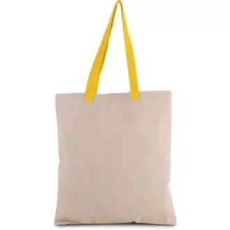   KI0277 pamut bevásárlótáska eltérő színű hosszú fülekkel Kimood, Natural/Yellow-U