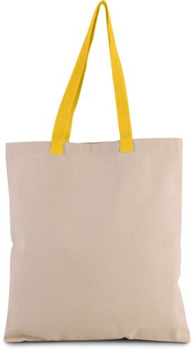 KI0277 pamut bevásárlótáska eltérő színű hosszú fülekkel Kimood, Natural/Yellow-U