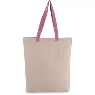  KI0278 klasszikus pamut bevásárlótáska szélesített aljjal Kimood, Natural/Dark Pink-U