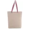 KI0278 klasszikus pamut bevásárlótáska szélesített aljjal Kimood, Natural/Dark Pink-U
