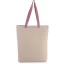 KI0278 klasszikus pamut bevásárlótáska szélesített aljjal Kimood, Natural/Dark Pink-U