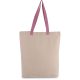 KI0278 klasszikus pamut bevásárlótáska szélesített aljjal Kimood, Natural/Dark Pink-U