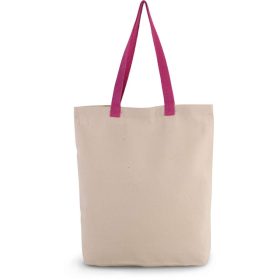   KI0278 klasszikus pamut bevásárlótáska szélesített aljjal Kimood, Natural/Magenta-U