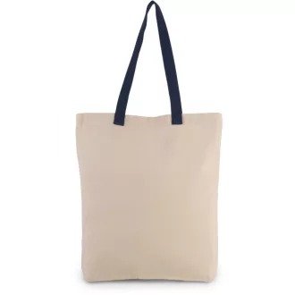   KI0278 klasszikus pamut bevásárlótáska szélesített aljjal Kimood, Natural/Navy-U
