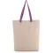 KI0278 klasszikus pamut bevásárlótáska szélesített aljjal Kimood, Natural/Radiant Orchid-U