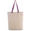 KI0278 klasszikus pamut bevásárlótáska szélesített aljjal Kimood, Natural/Radiant Orchid-U