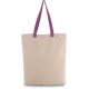 KI0278 klasszikus pamut bevásárlótáska szélesített aljjal Kimood, Natural/Radiant Orchid-U