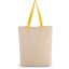 KI0278 klasszikus pamut bevásárlótáska szélesített aljjal Kimood, Natural/Yellow-U