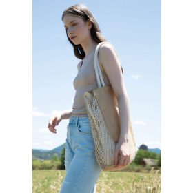   KI0281 hálós betétes juta bevásárlótáska Kimood, Natural/Natural-U