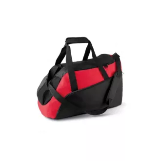   KI0607 poliészter sporttáska zsebekkel és vállpánttal Kimood, Black/Red-U
