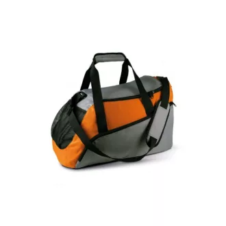   KI0607 poliészter sporttáska zsebekkel és vállpánttal Kimood, Slate Grey/Orange-U