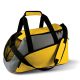 KI0607 poliészter sporttáska zsebekkel és vállpánttal Kimood, Yellow/Slate Grey-U