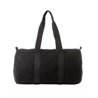   KI0632 hengeres pamutvászon utazótáska-sporttáska Kimood, Black/Black-U