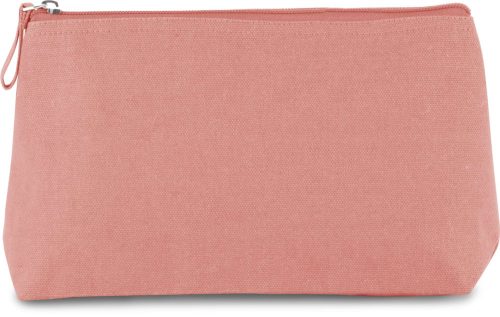 KI0727 laminált pamutvászonból készült cipzáras piperetáska Kimood, Dusty Pink-U