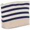 KI0752 cipzáras juta piperetáska csíkokkal Kimood, Natural/Navy-U