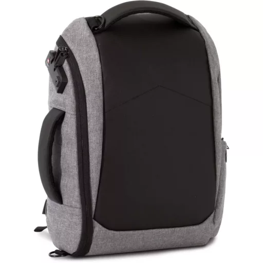 KI0890 lopásgátlós hátizsák TSA zárrendszerrel Kimood, Graphite Grey Heather/Black-U