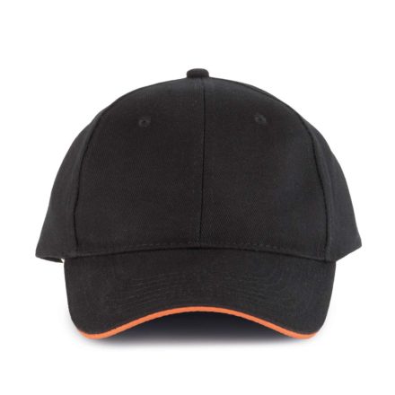 KP011 hat paneles Baseball sapka K-UP, Black/Orange-U
