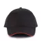 KP011 hat paneles Baseball sapka K-UP, Black/Red-U