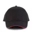 KP011 hat paneles Baseball sapka K-UP, Black/Red-U