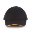 KP011 hat paneles Baseball sapka K-UP, Black/Yellow/Red-U