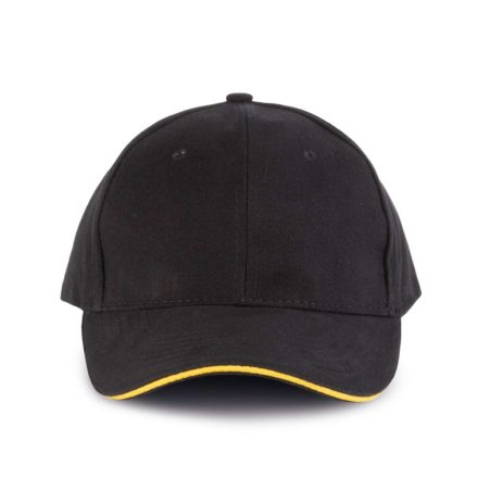 KP011 hat paneles Baseball sapka K-UP, Black/Yellow-U