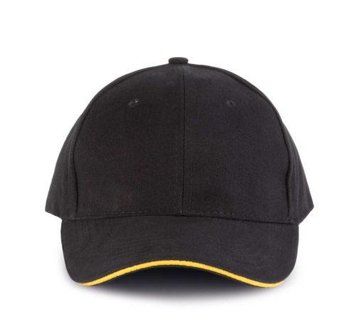 KP011 hat paneles Baseball sapka K-UP, Black/Yellow-U