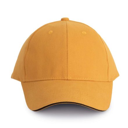 KP011 hat paneles Baseball sapka K-UP, Cumin Yellow/Dark Grey-U