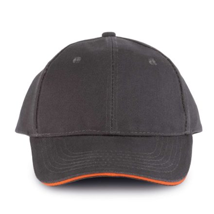 KP011 hat paneles Baseball sapka K-UP, Dark Grey/Orange-U
