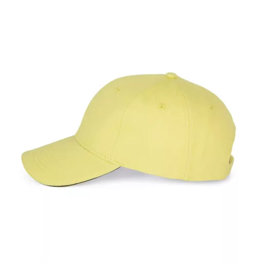 KP011 hat paneles Baseball sapka K-UP, Lemon Yellow/Dark Grey-U