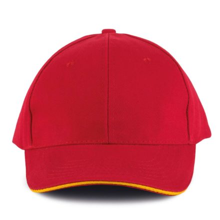 KP011 hat paneles Baseball sapka K-UP, Red/Yellow-U