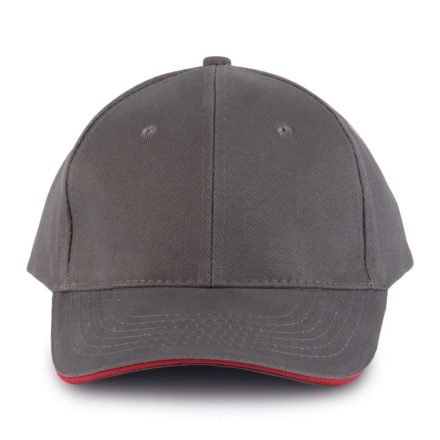 KP011 hat paneles Baseball sapka K-UP, Slate Grey/Red-U