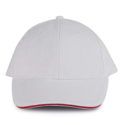 KP011 hat paneles Baseball sapka K-UP, White/Red-U