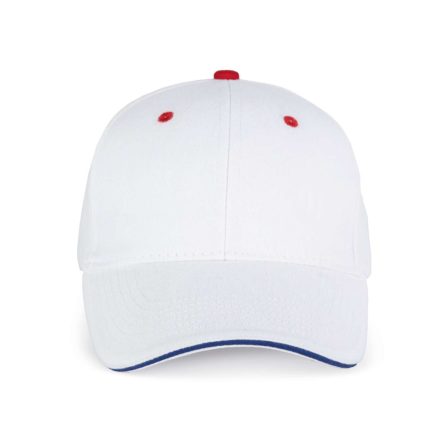 KP011 hat paneles Baseball sapka K-UP, White/Royal Blue/Red-U