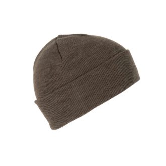   KP031 kötött duplafalu unisex sapka K-UP, Dark Khaki Heather-U