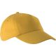 KP034 öt paneles műanyag csatos baseball sapka K-UP, Yellow-U