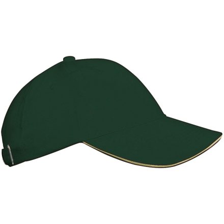 KP042 gyerek baseball sapka hat paneles fém csatos K-UP, Forest Green/Beige-U