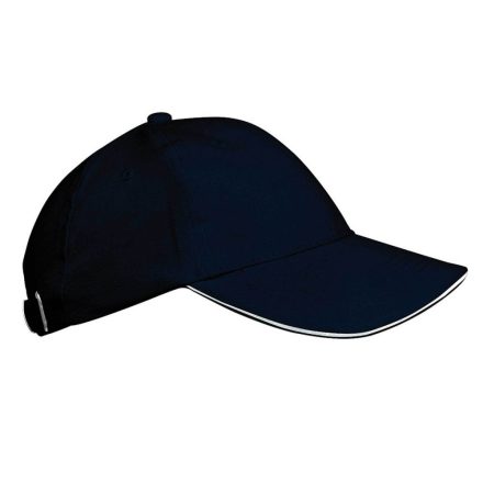 KP042 gyerek baseball sapka hat paneles fém csatos K-UP, Navy/White-U