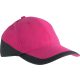 KP045 kétszínű baseball sapka, 6 paneles K-UP, Fuchsia/Dark Grey-U