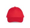 KP051 öt paneles pamut baseball sapka K-UP, Red-U