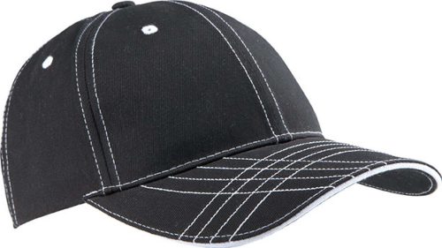 KP109 pamut 6 paneles baseball sapka  K-UP, Black/White-U
