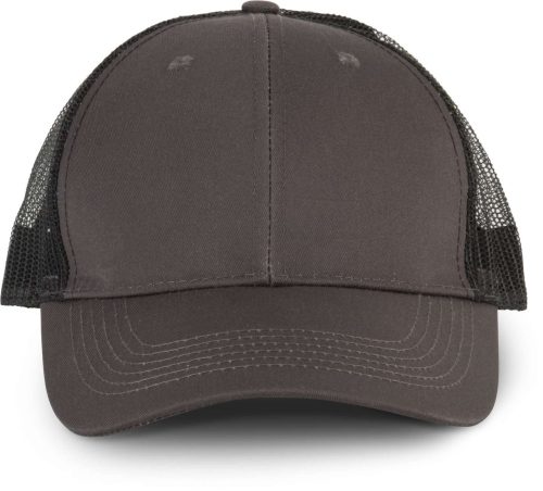 KP110 műanyag csatos 6 paneles hálós baseball sapka K-UP, Shale Grey/Black-U